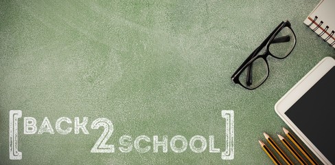 Poster - Composite image of back to school text over white background