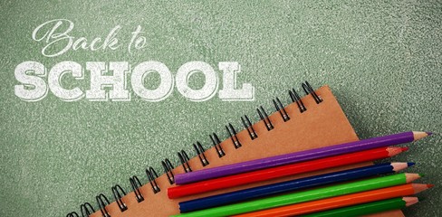 Poster - Composite image of back to school text over white background