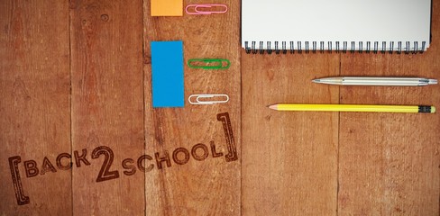 Poster - Composite image of back to school text over white background