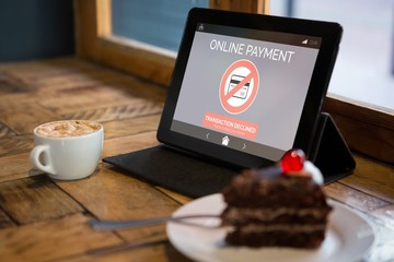 Poster - Composite image of online payment text on phone screen
