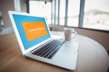 Poster - Composite image of payment declined text on display