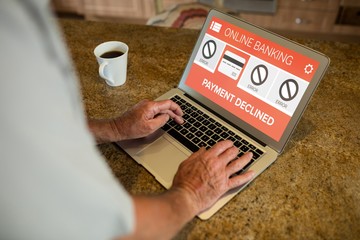 Poster - Composite image of online banking text on orange display