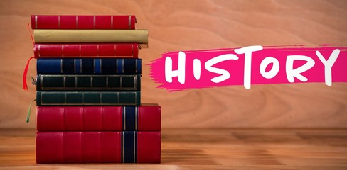 Poster - Composite image of history text against white background