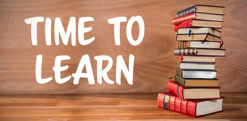 Poster - Composite image of time to learn text against white background