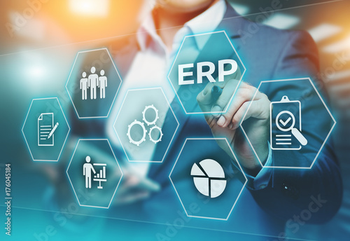 Fotografie, Obraz Enterprise Resource Planning ERP Corporate Company Management Business Internet