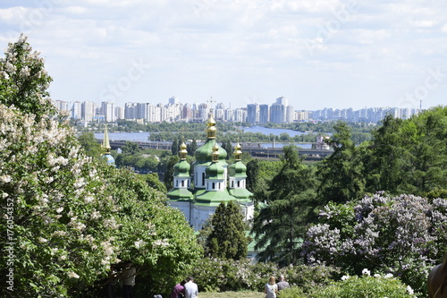 Plakat panoramiczny widok na miasto