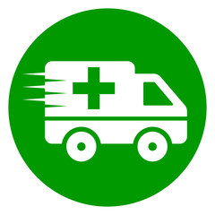 Sticker - medical van green circle icon