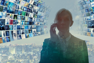 Fototapete - Information technology abstract.