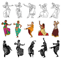 Indian Dancers Silhouettes