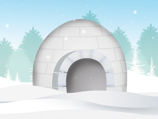 Sticker - illustration of igloo