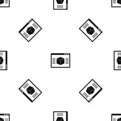 Poster - 3d model pattern seamless black