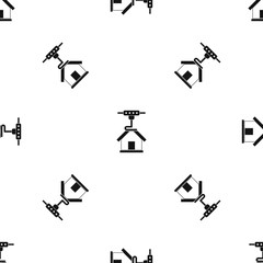Poster - 3d printer printing house pattern seamless black