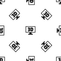 Poster - Computer monitor with 3d inscription pattern seamless black