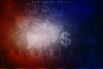 Poster - 2d rendering Stock market online business concept. business Graph 