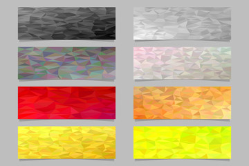 Poster - Abstract irregular triangle mosaic banner template background set - trendy vector graphic elements from colored triangles