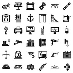 Poster - Security camera icons set, simple style