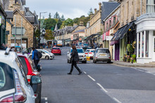 Busy Main Street Pitlochry Scotland