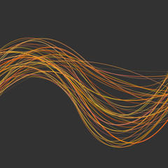 Poster - Abstract dynamic wave line background -  design from colored curved wave stripes