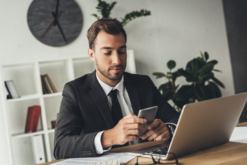 businessman using smartphone