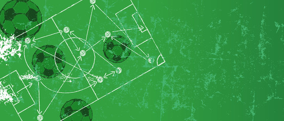 Wall Mural - Soccer / Football design templatewith strategy drawing,,free copy space, vector