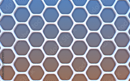 Zdjęcie XXL Geometryczne sześciokątne streszczenie tło. 3D ilustracji