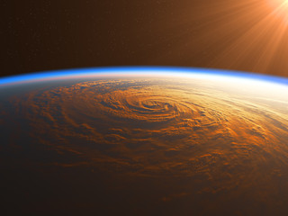 Wall Mural - hurricane in the rays of sun