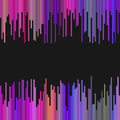 Poster - Colored background from vertical rounded stripes in dark tones - abstract vector graphic design