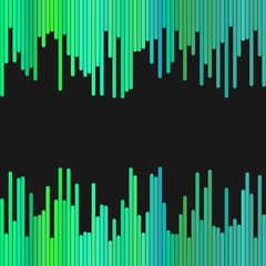 Poster - Modern background from vertical stripes in green tones - vector design on black background
