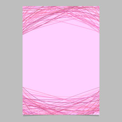 Poster - Pink abstract brochure template with random arched lines - blank vector flyer graphic
