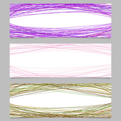 Poster - Abstract color horizontal banner background design set - vector illustration with random arched stripes on white background
