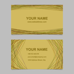 Poster - Colored business card template design set - vector identity card graphic with curved lines on black background