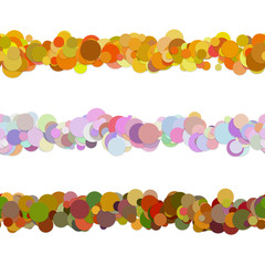 Poster - Random dot pattern line separator decoration set from colored circles - vector design elements to divide page parts