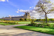 panorama in autumn of the city of Paris in France of the Gardens of the Museum of Ouvre