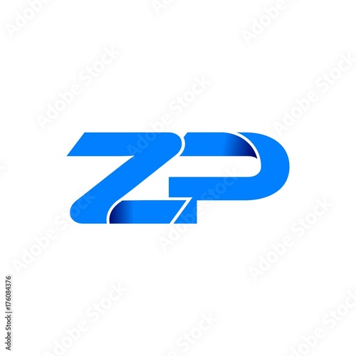 zp logo initial logo vector modern blue fold style - Buy this stock