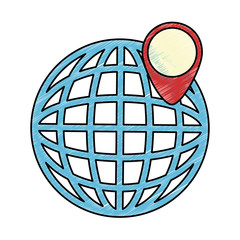 Sticker - planet with pointer location