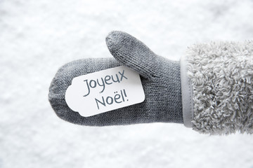 Wall Mural - Wool Glove, Label, Snow, Joyeux Noel Means Merry Christmas