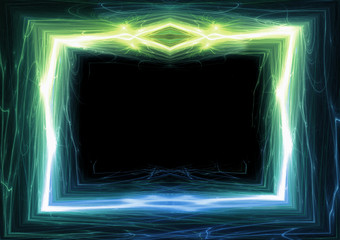 Wall Mural - blue and green plasma lightning