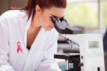 Poster - Composite image of breast cancer ribbon
