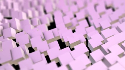 Poster - The pink tornado is disturbing the cubes. seamless loop.
