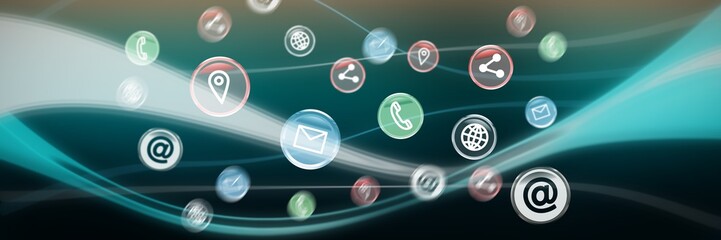 Poster - composite image of contact icon