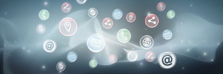 Poster - Composite image of contact icon 