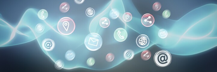 Poster - Composite image of contact icon 