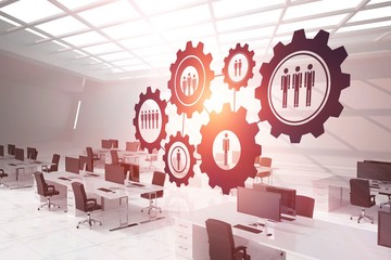 Poster - Composite image of digital composite image of gears with human