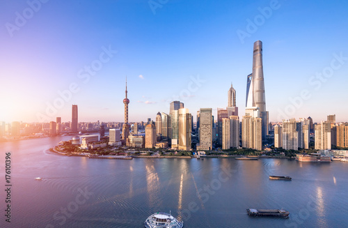 Plakat Shanghai skyline i pejzaż