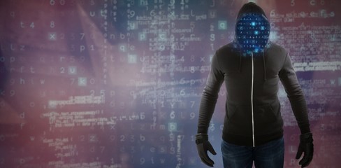 Poster - Composite image of male hacker standing