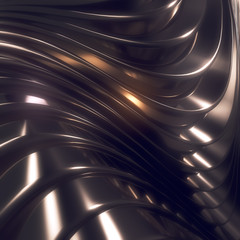 Aufkleber - Wave band abstract background surface 3d rendering
