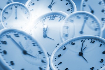 Poster - Digital image of wall clocks