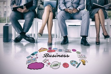 Poster - Composite image of business people waiting to be called into