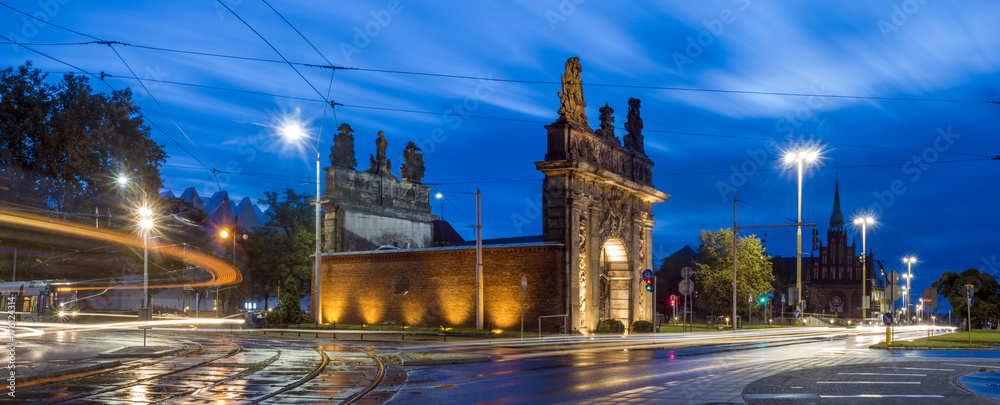 Obraz na płótnie Night photo showing the Berlin Gate 