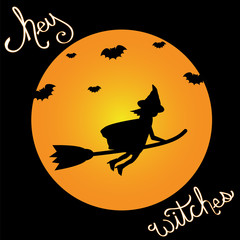 Wall Mural - Happy Halloween Hey Witches